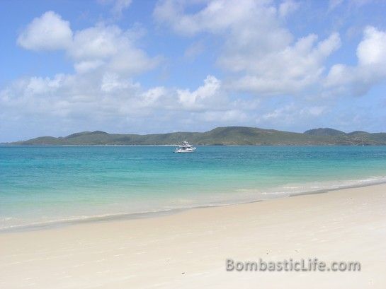 Beautiful white sandy beach near the great barrier reef.