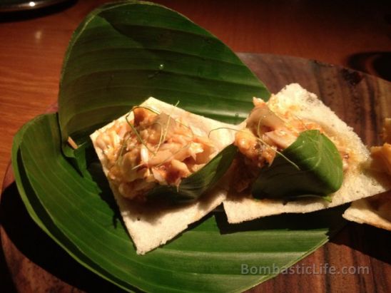 Coconut Cup Cakes with red curry of crab at Nahm Thai Restaurant in Bangkok