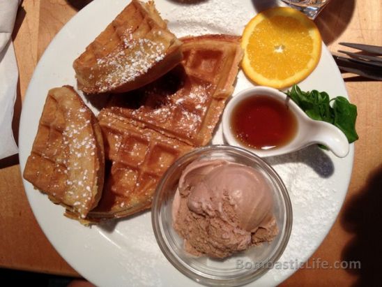 Waffles and Chocolate Ice Cream - Who knew you could have ice cream for breakfast!