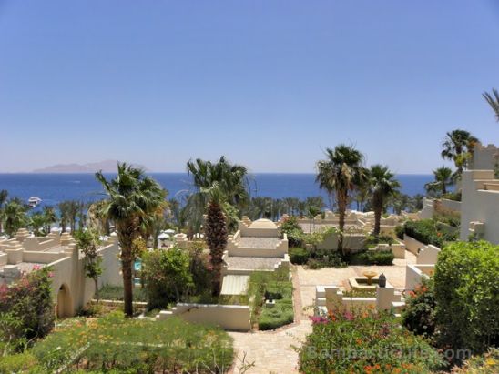 View from our Premier Sea-View Rome at the Four Seasons Resort in Sharm El Sheik