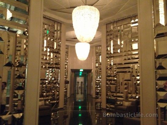 Once you enter the St. Regis you are greeted by tall, beveled mirrored wall.  Bombastic!
