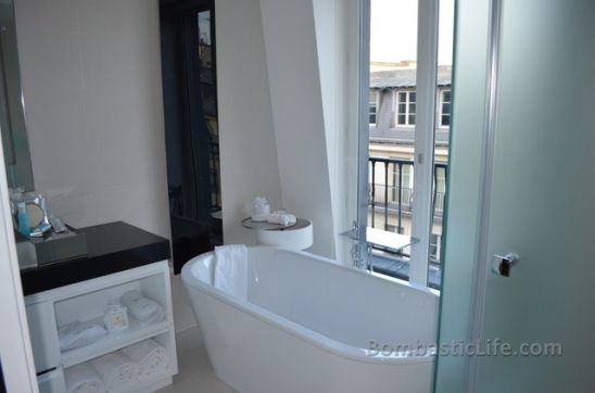 Bathroom of our Suite at W Hotel Paris - Paris, France