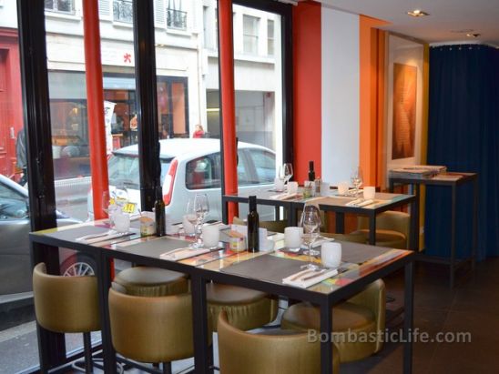 Interior of Le Velvet Restaurant in Paris.