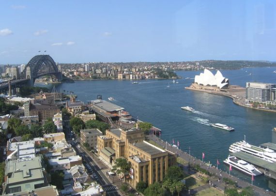 View from our room at the Four Seasons Hotel - Sydney Australia