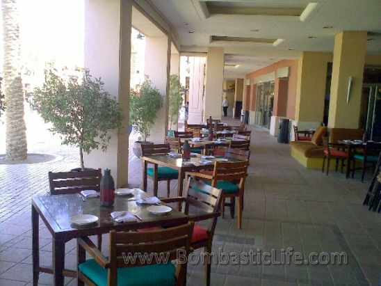 Outside dining room at Asha's Indian Restaurant at the Crescent in Salmiya, Kuwait