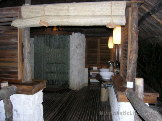 Our bathroom at Mnemba Island Resort in Zanzibar