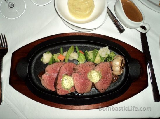 Fillet of Beef at Zoe Restaurant in Bahrain.