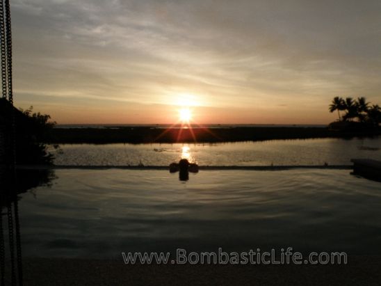 Sunset from the private pool of our suite.