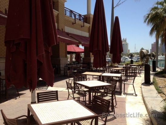 Outdoor seating at La Marina Restaurant and Cafe at Sharq Mall in Kuwait