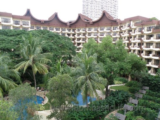 View of wing of hotel from our balcony at Shangri-La Rasa Sayang Resort - Penang, Malaysia