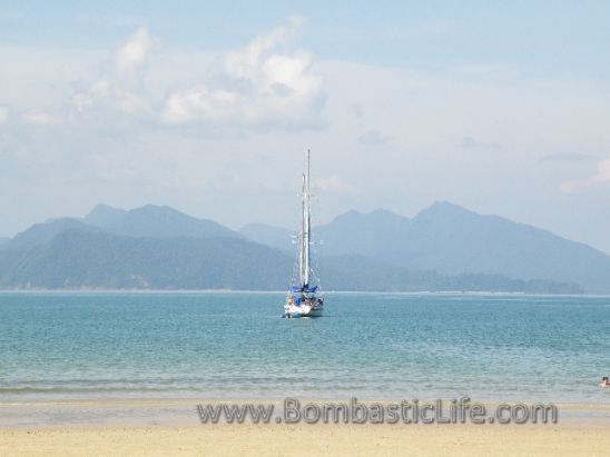 The beach at The Datai Langkawi - Langkawi, Malaysia.  It's a gorgeous beach, however the service from the beach staff lacks.