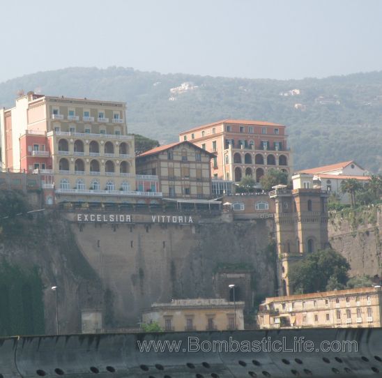 View of Grand Hotel Excelsior Vittoria – Sorrento, Italy from the sea.