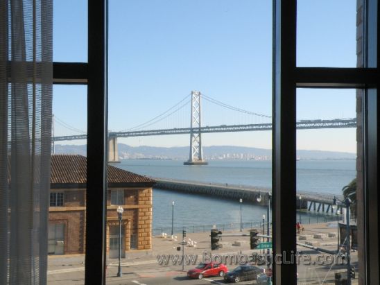 View of the Golden Gate Bridge from Hotel Vitale - San Francisco, California