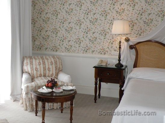 Bedroom of our Junior Suite #940 at Reid's Palace Hotel in Madeira, Portugal