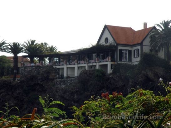 View of Ristorante Villa Cipriani from Reid's Palace in Maderia, Portugal