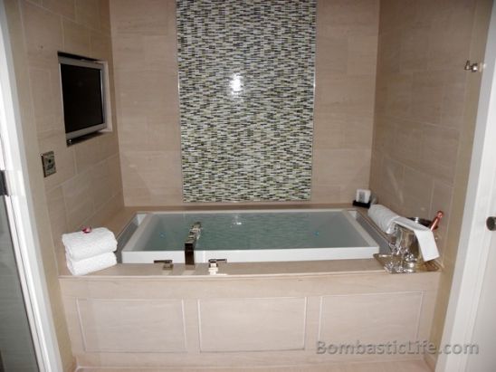 Deep Soaking Tub in the Master Bathroom of Loft 16 at Skylofts at MGM Grand Las Vegas.
