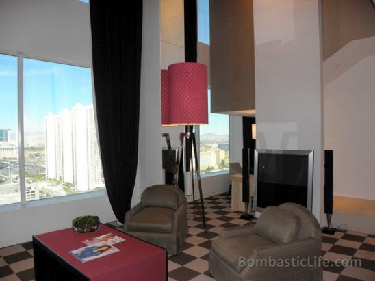Living Room of Sky Loft 16 at Sky Lofts at the MGM Grand in Las Vegas.