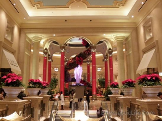 Lobby area of the Palazzo Hotel and Casino in Las Vegas, NV.