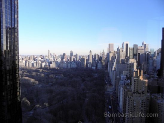 View from our Central Park View Suite at the Mandarin Oriental Hotel in New York, NY.