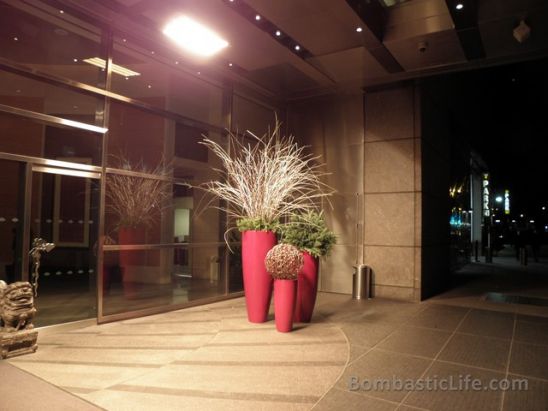 Entrance of The Mandarin Oriental Hotel in New York, NY.