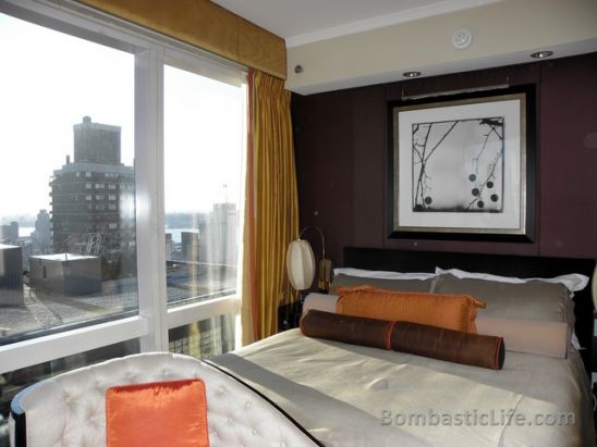 Bedroom of our Central Park View Suite at the Mandarin Oriental Hotel in New York, NY.