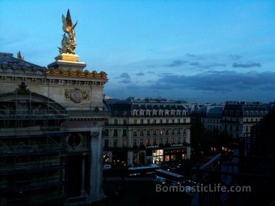 View of the Paris Opera House (under construction) from our Opera View Junior Suite at the InterContinental Hotel Paris Le Grand – Paris, France