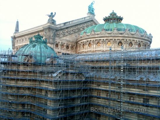 View of the Paris Opera House (under construction) from our Opera View Junior Suite at the InterContinental Hotel Paris Le Grand – Paris, France