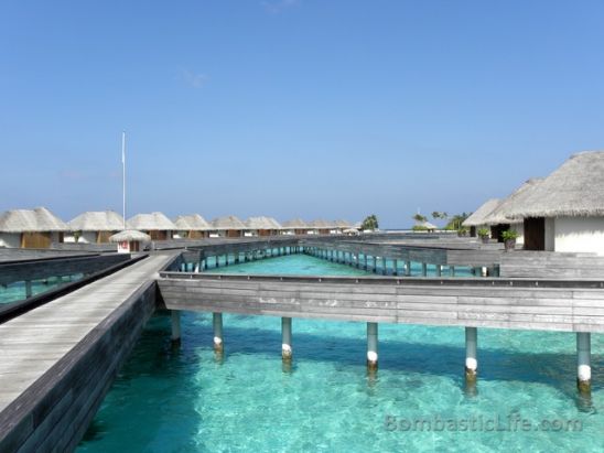 Over the water villas at W Hotel and Resort in the Maldives.