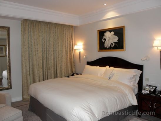 Bedroom of our Executive Suite at The Peninsula Hotel in New York, NY.