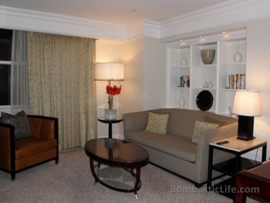 Living Room of our Executive Suite at The Peninsula Hotel in New York, NY.