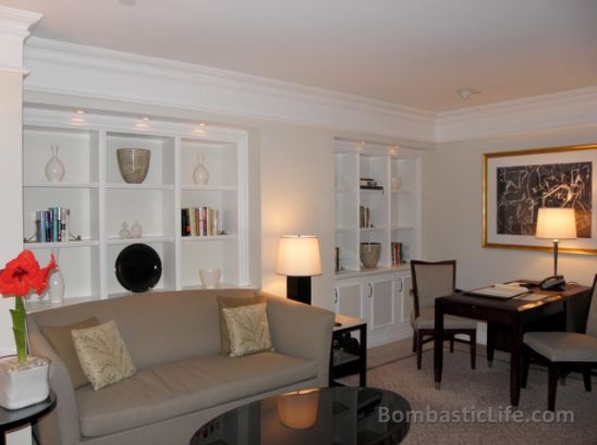 Living Room of our Executive Suite at The Peninsula Hotel in New York, NY.