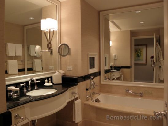Bathroom of our Executive Suite at The Peninsula Hotel in New York, NY.