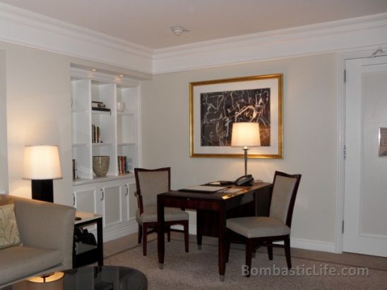 Living Room of our Executive Suite at The Peninsula Hotel in New York, NY.