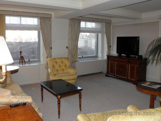 Living Room of our Premiere Suite at The Ritz Carlton New York, Central Park – New York, NY.