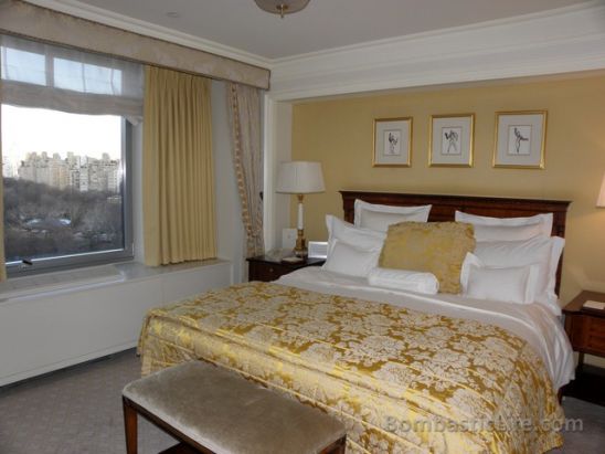 Bedroom of our Premiere Suite at The Ritz Carlton New York, Central Park – New York, NY.