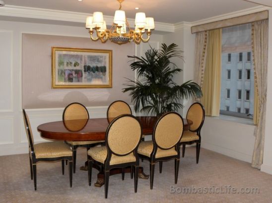 Dining Room of our Premiere Suite at The Ritz Carlton New York, Central Park – New York, NY.