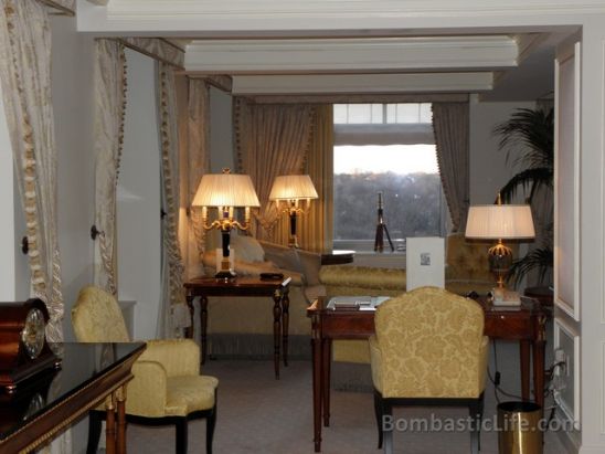 Living Room of our Premiere Suite at The Ritz Carlton New York, Central Park – New York, NY.