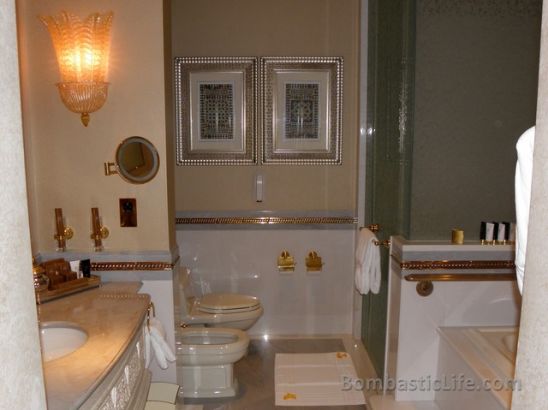 Bathroom of a Khaleej Suite at the Emirates Palace in Abu Dhabi, UAE.