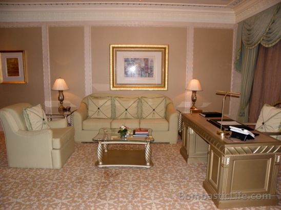 View from Bedroom of a Khaleej Suite at the Emirates Palace in Abu Dhabi, UAE.