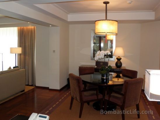 Dining Room of a Beijing Suite at the Peninsula Hotel in Beijing, China. 