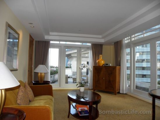 Living Room of a Fullerton Suite at Fullerton Hotel in Singapore.