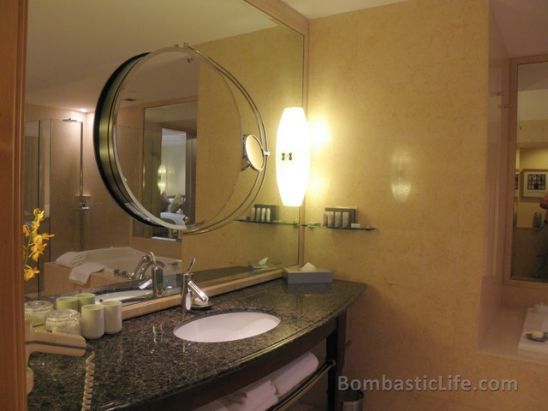 Bathroom of a Fullerton Suite at Fullerton Hotel in Singapore.