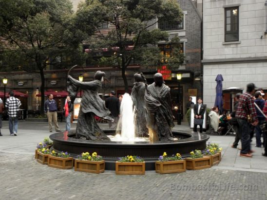 The fountain in front of Fountain Bistro and Wine Bar - Shanghai, China