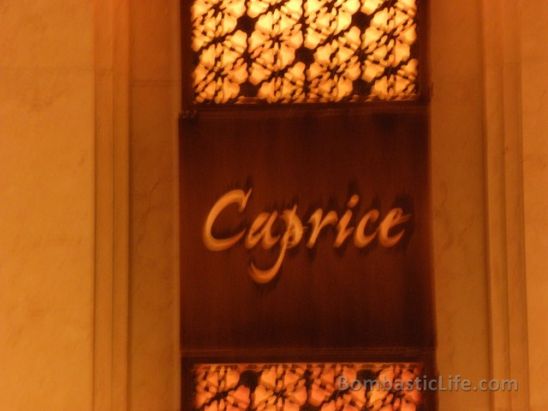 Caprice Restaurant at Four Seasons Hotel in Hong Kong.