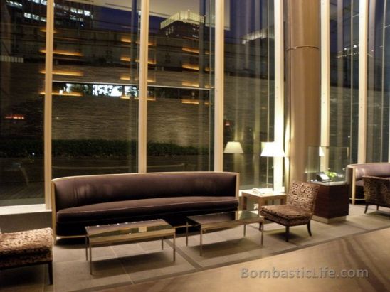 Lobby of the Four Seasons Hotel at Marunouchi in Tokyo.