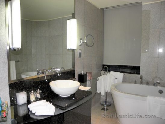Bathroom of a One Bedroom Suite at Shangri-La Hotel in Dubai.