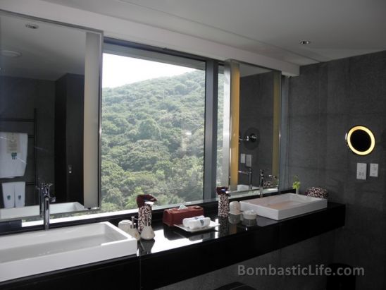 Bathroom of Premier Suite at The Banyan Tree Hotel in Seoul, Korea.