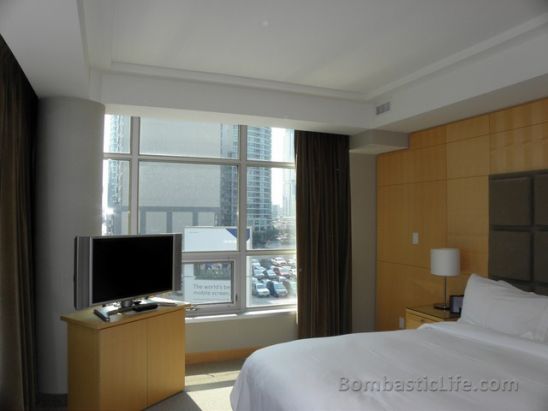 Bedroom of Premier Executive Suite at Soho Metropolitan Hotel in Toronto.