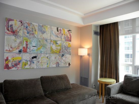 Living Room of Premier Executive Suite at Soho Metropolitan Hotel in Toronto.