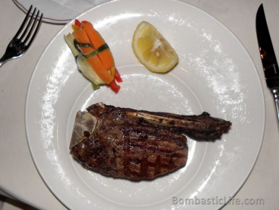 Picture of my beef fillet on the bone at le Latini Italian Restaurant - Montreal, Quebec.
